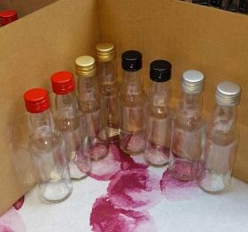  50 empty BhBp glass bottles 40 ml with black glossy metal screw caps